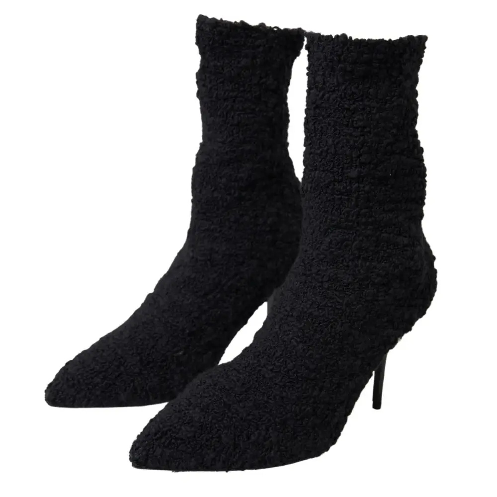 Dolce & Gabbana Schwarze Stiletto Heels Mittlere Wadenstiefel - EU38.5/US8