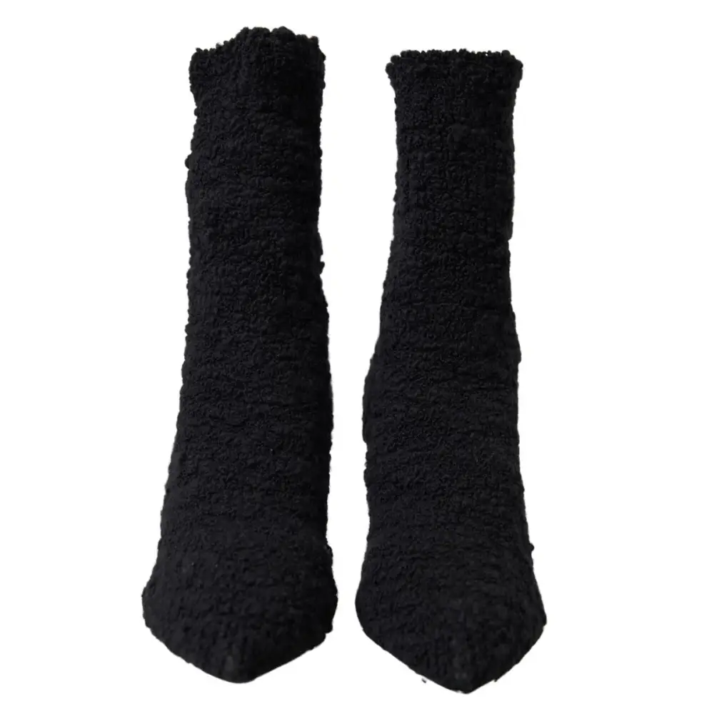 Dolce & Gabbana Schwarze Stiletto Heels Mittlere Wadenstiefel - EU38.5/US8