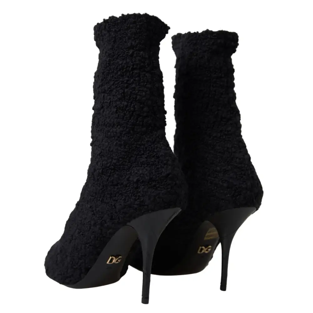 Dolce & Gabbana Schwarze Stiletto Heels Mittlere Wadenstiefel - EU38.5/US8