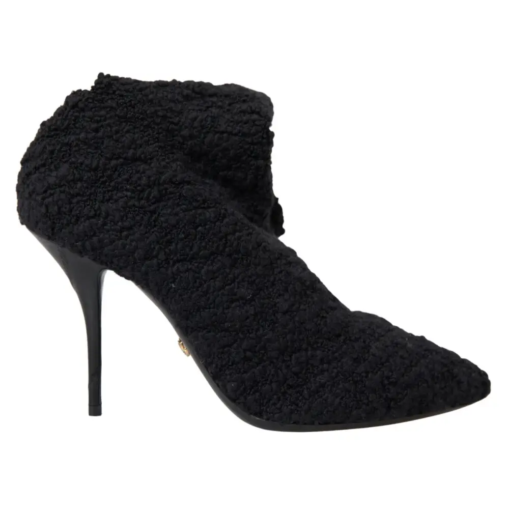Dolce & Gabbana Schwarze Stiletto Heels Mittlere Wadenstiefel - EU38.5/US8