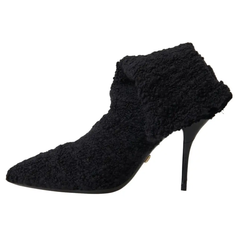 Dolce & Gabbana Schwarze Stiletto Heels Mittlere Wadenstiefel - EU38.5/US8