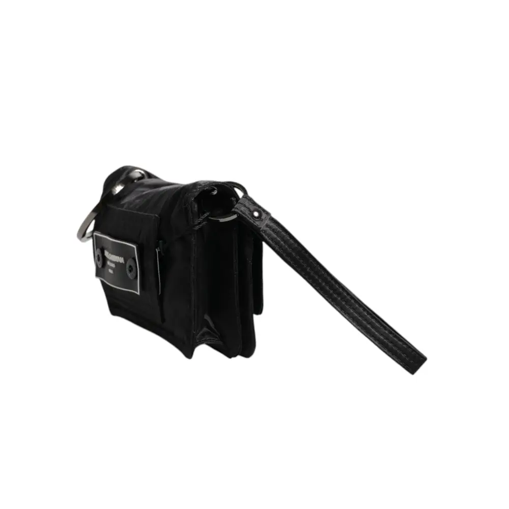 Dolce & Gabbana Schwarze Stoff Logo Two Way Clutch Crossbody Tasche