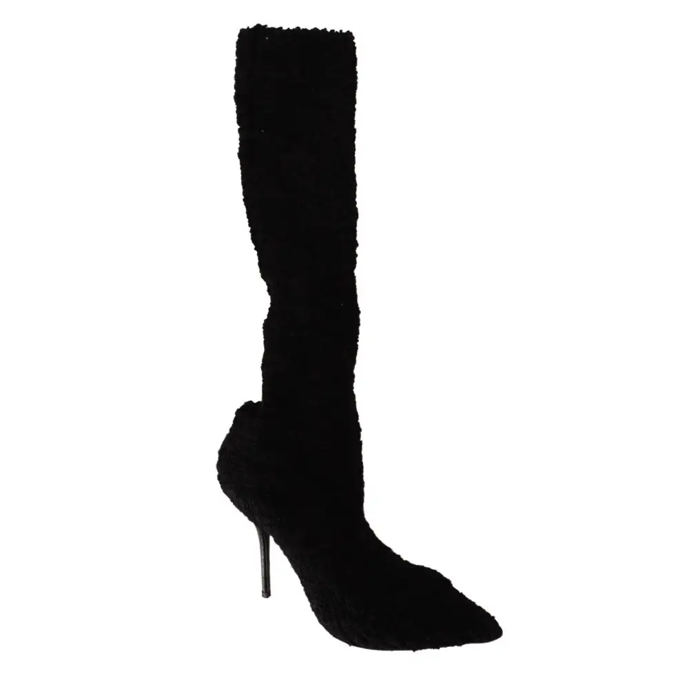 Dolce & Gabbana Schwarze Stretch-Socken Kniestrümpfe Schuhe - EU41/US10.5