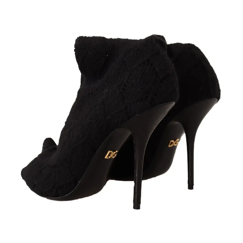 Dolce & Gabbana Schwarze Stretch-Socken Kniestrümpfe Schuhe