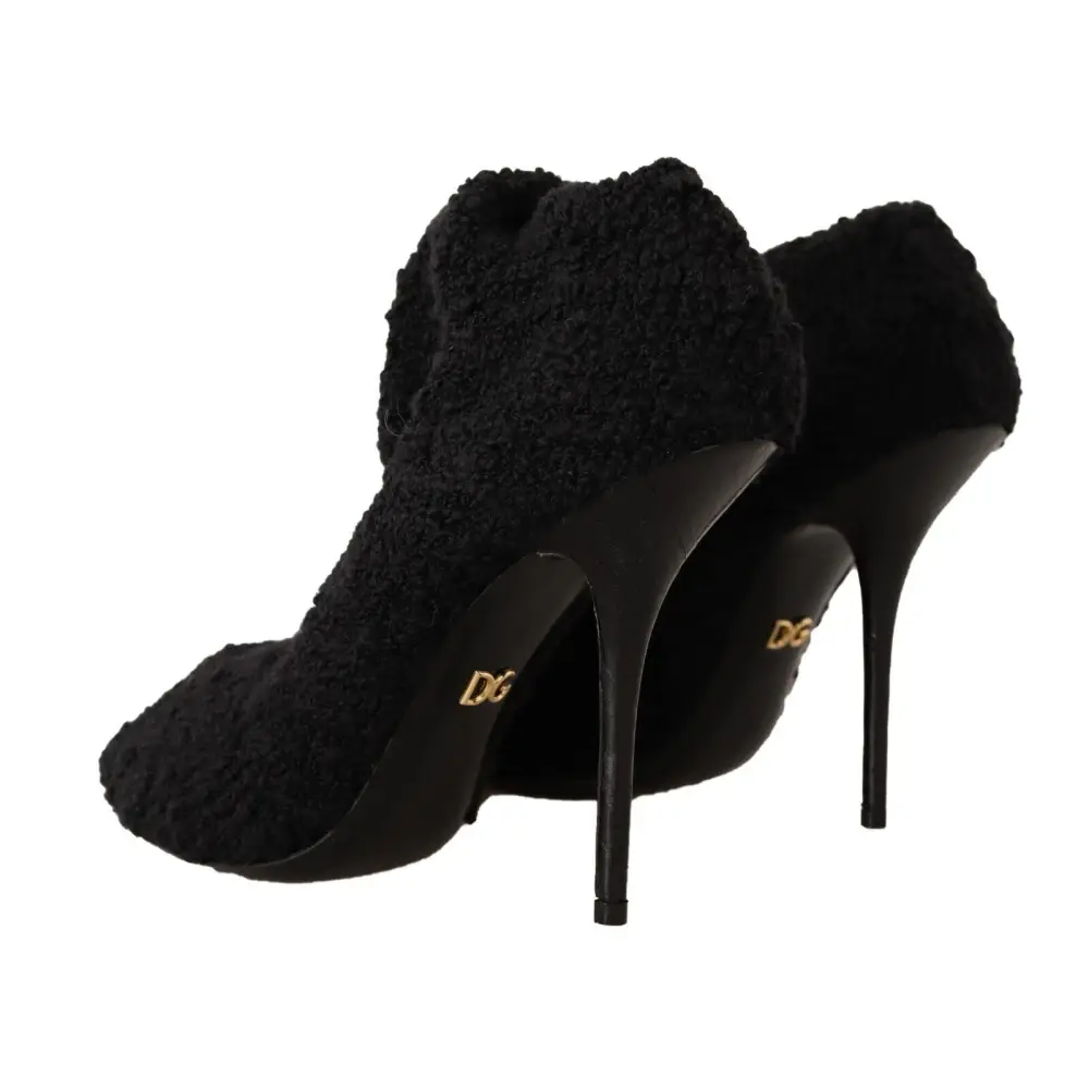 Dolce & Gabbana Schwarze Stretch-Socken Kniestrümpfe Schuhe - EU41/US10.5