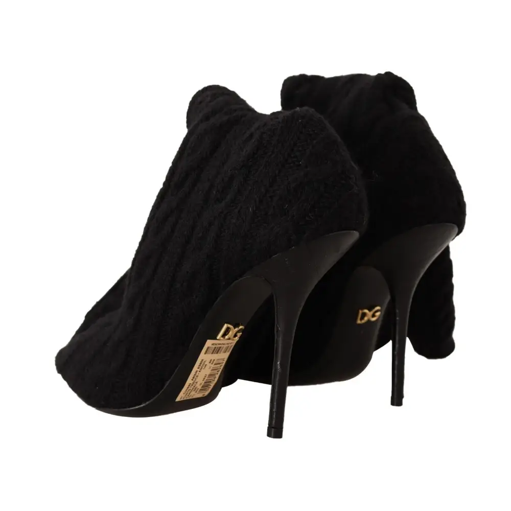 Dolce & Gabbana Schwarze Stretch-Socken Kniestrümpfe Schuhe - EU38/US7.5