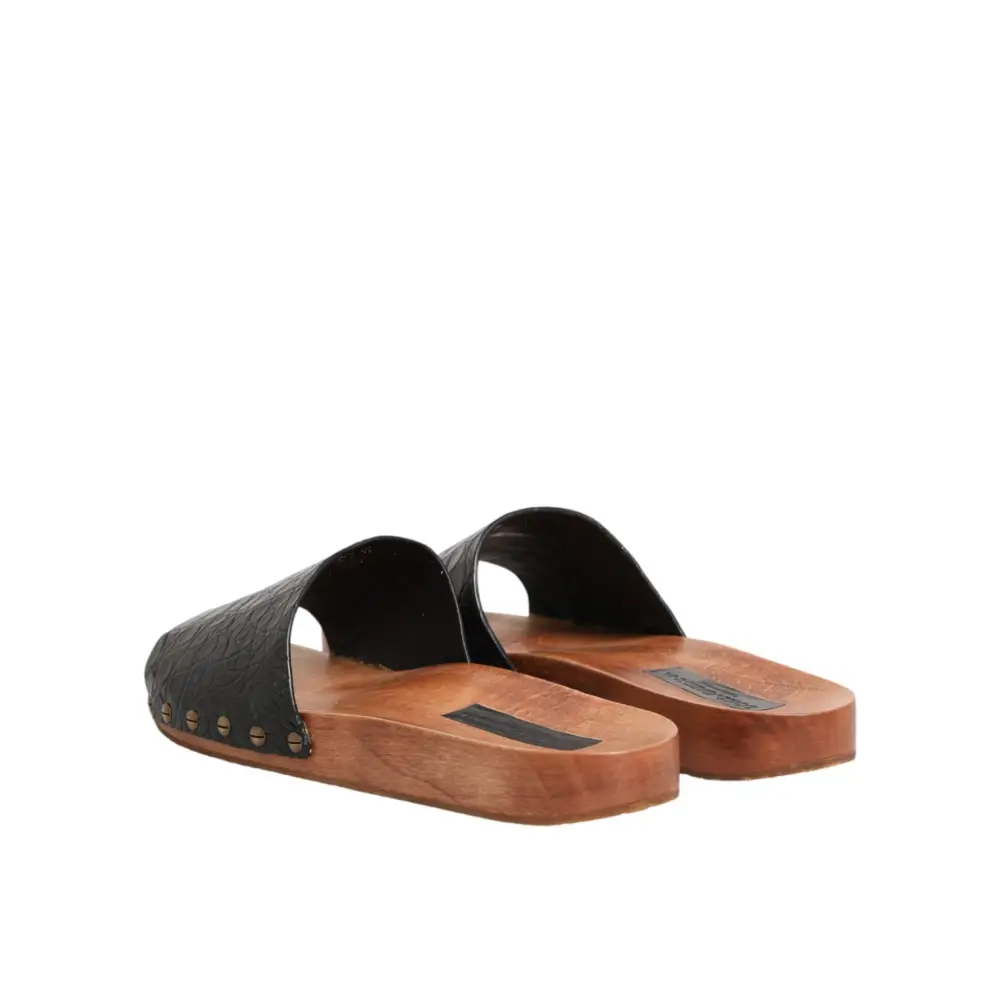 Dolce & Gabbana Schwarze und braune Ledersandalen - EU44/US11