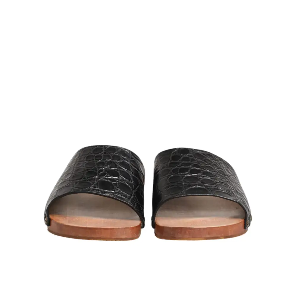 Dolce & Gabbana Schwarze und braune Ledersandalen - EU44/US11