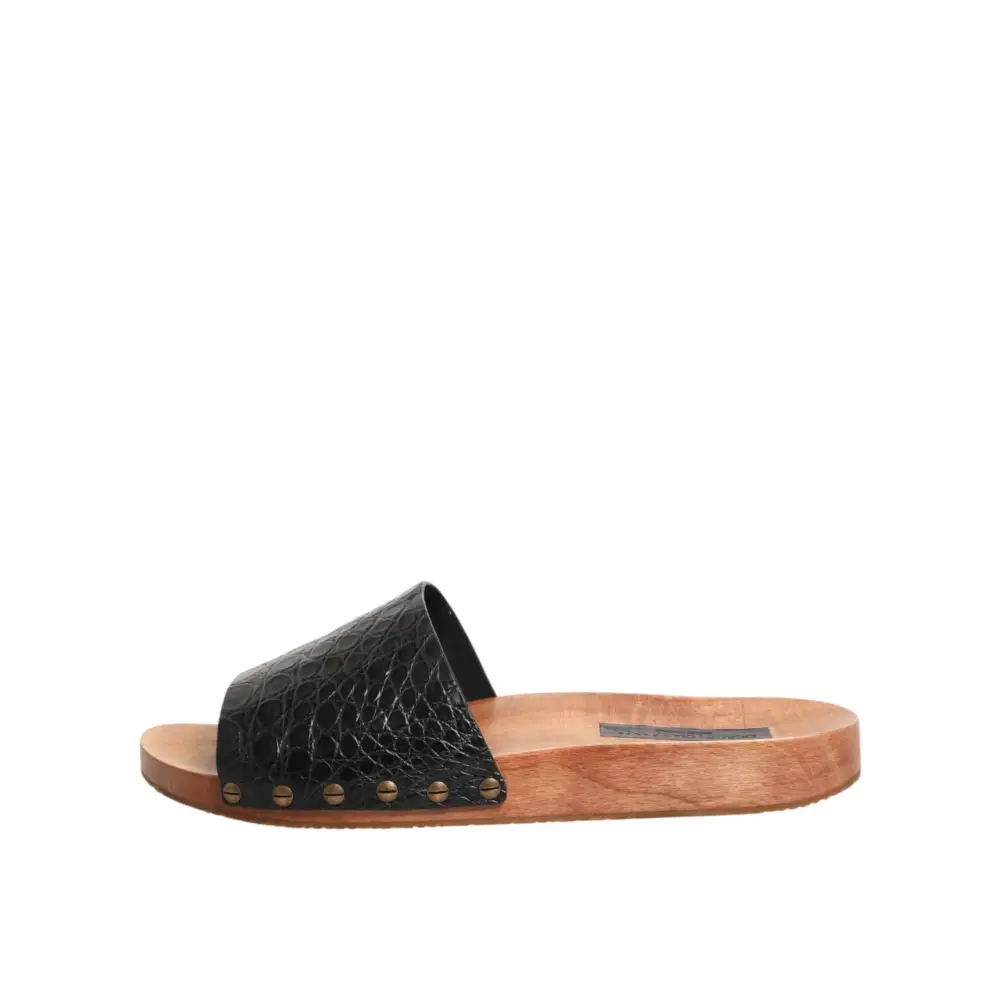 Dolce & Gabbana Schwarze und braune Ledersandalen - EU44/US11