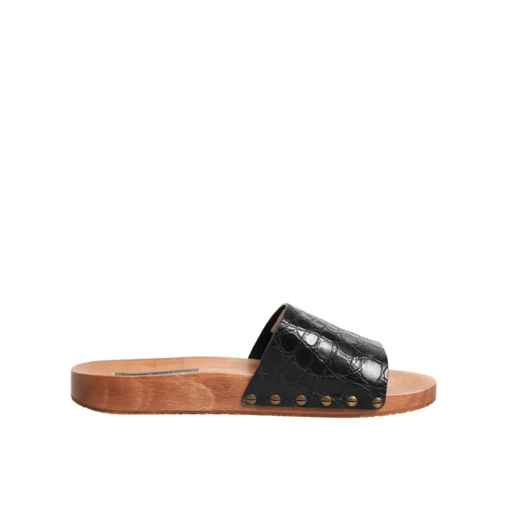 Dolce & Gabbana Schwarze und braune Ledersandalen - EU44/US11