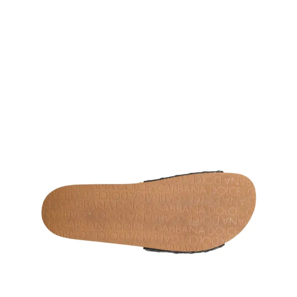 Dolce & Gabbana Schwarze und braune Ledersandalen - EU44/US11