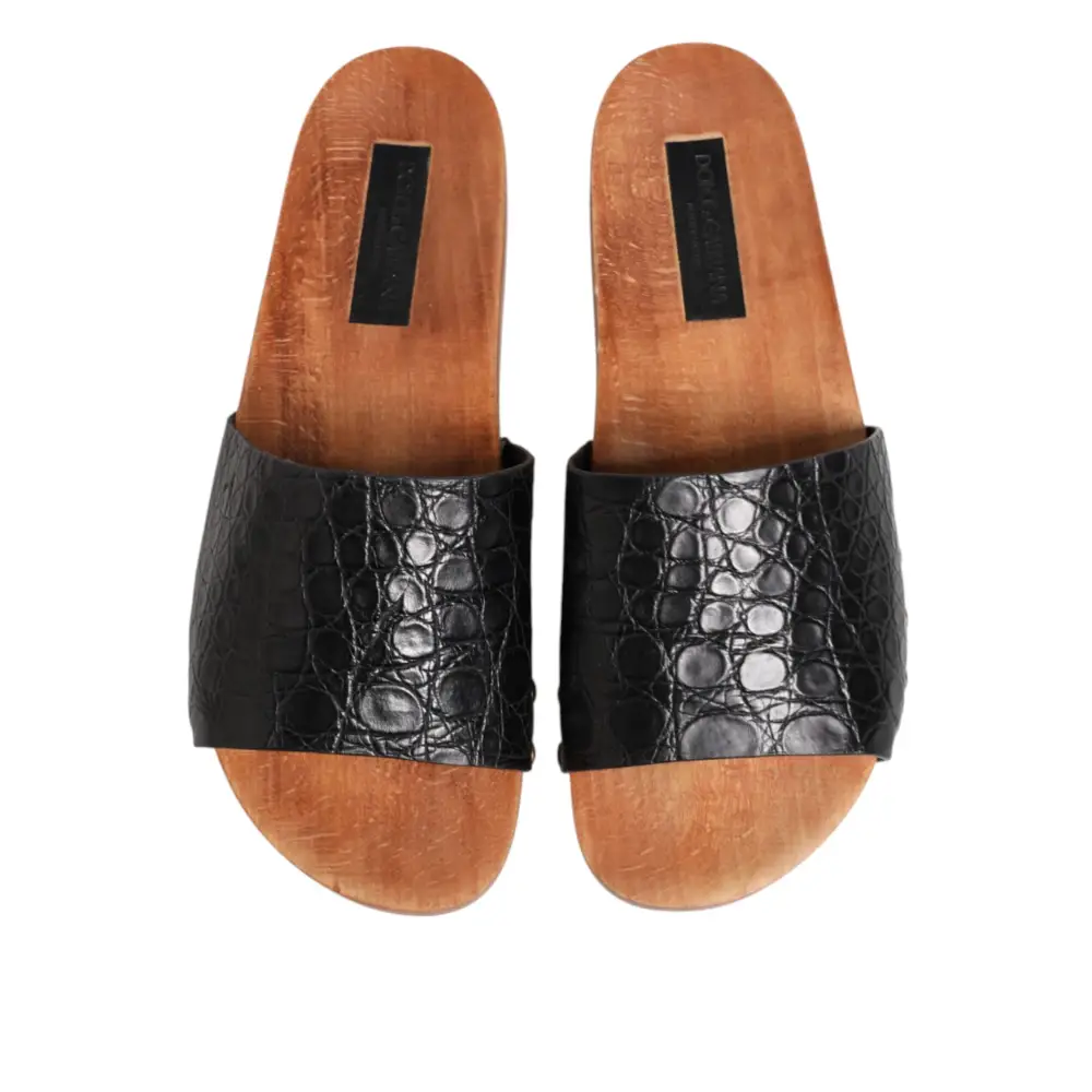 Dolce & Gabbana Schwarze und braune Ledersandalen - EU44/US11