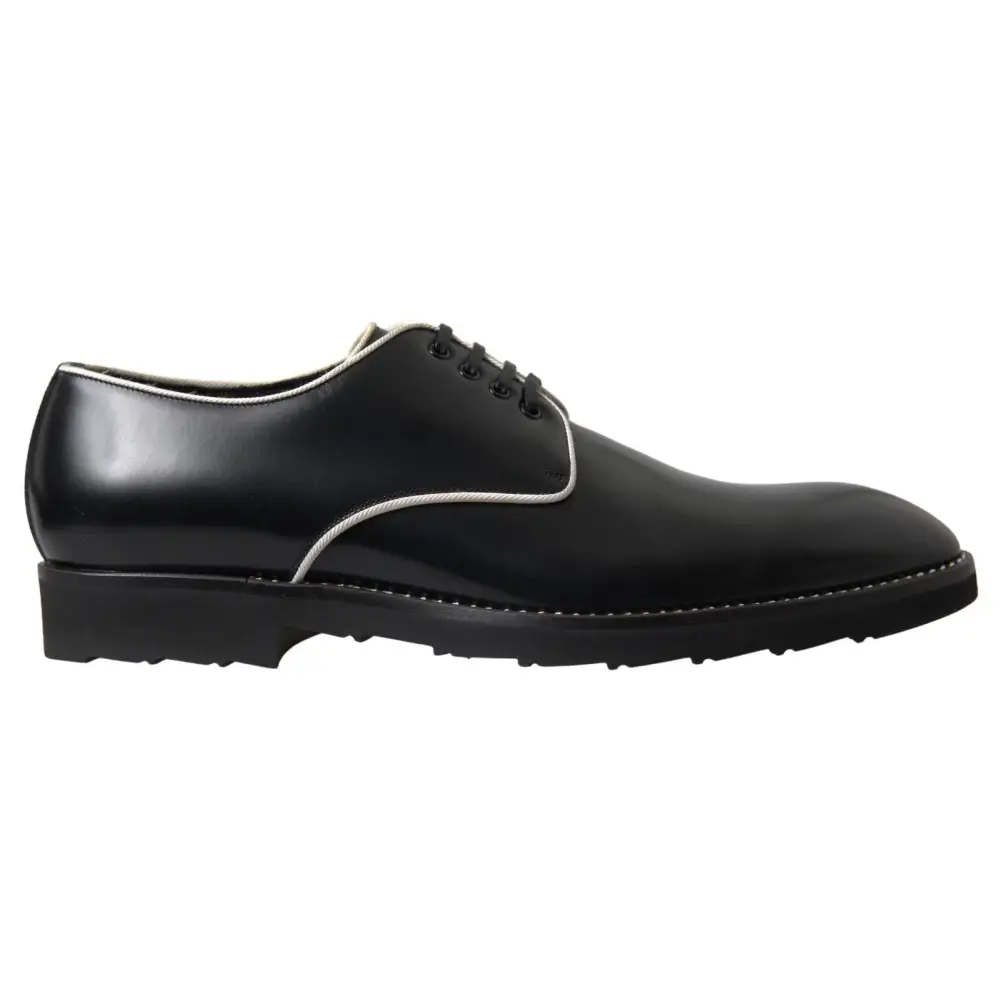 Dolce & Gabbana Schwarze weiße Lederschuhe für formelle Anlässe - EU39.5/US6.5
