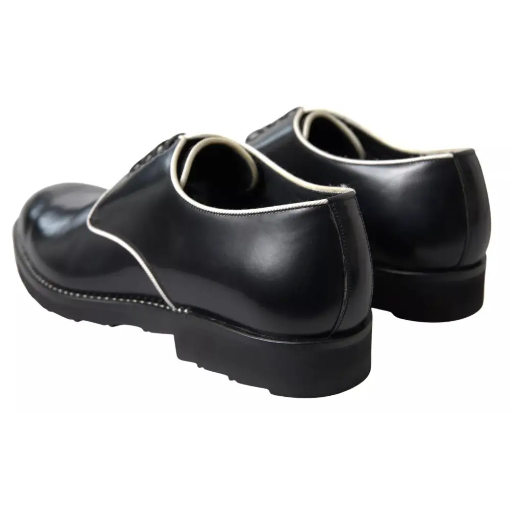 Dolce & Gabbana Schwarze weiße Lederschuhe für formelle Anlässe - EU39.5/US6.5