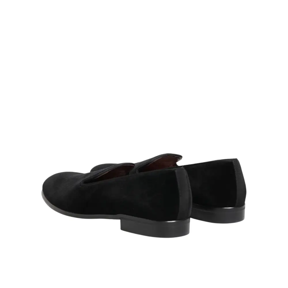 Dolce & Gabbana Schwarze Wildleder-Loafer zum Hineinschlüpfen - EU48/US15