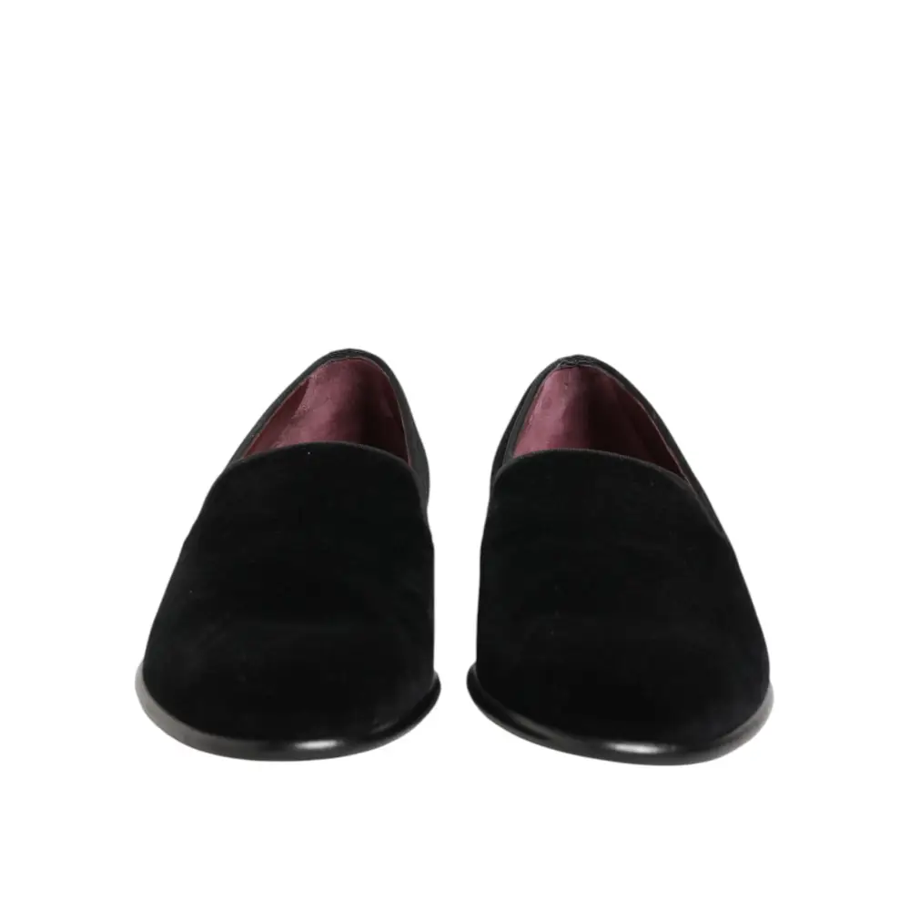 Dolce & Gabbana Schwarze Wildleder-Loafer zum Hineinschlüpfen - EU48/US15