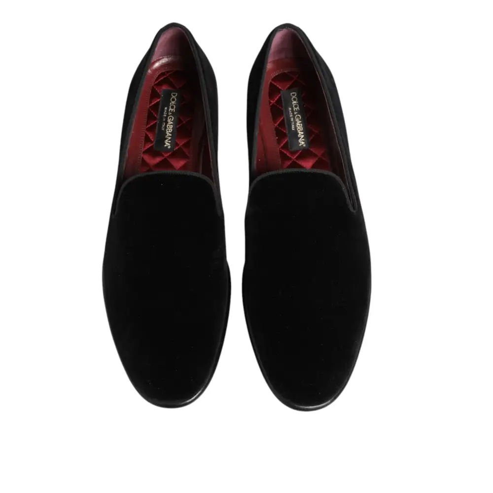 Dolce & Gabbana Schwarze Wildleder-Loafer zum Hineinschlüpfen - EU48/US15