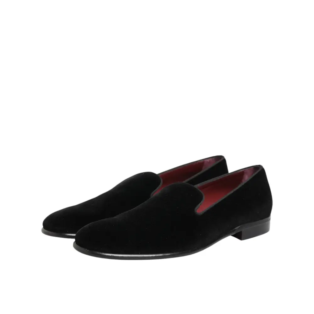 Dolce & Gabbana Schwarze Wildleder-Loafer zum Hineinschlüpfen - EU48/US15