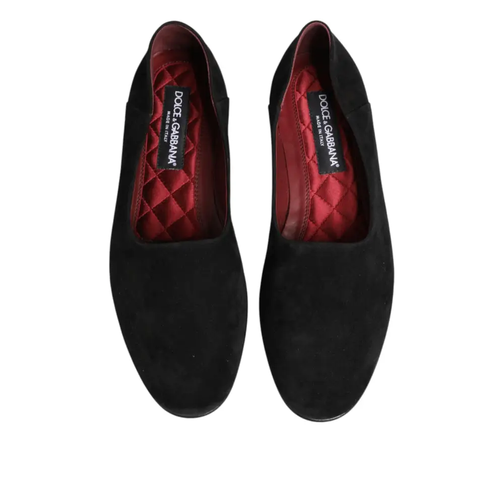 Dolce & Gabbana Schwarze Wildleder-Loafer zum Hineinschlüpfen - EU40/US7