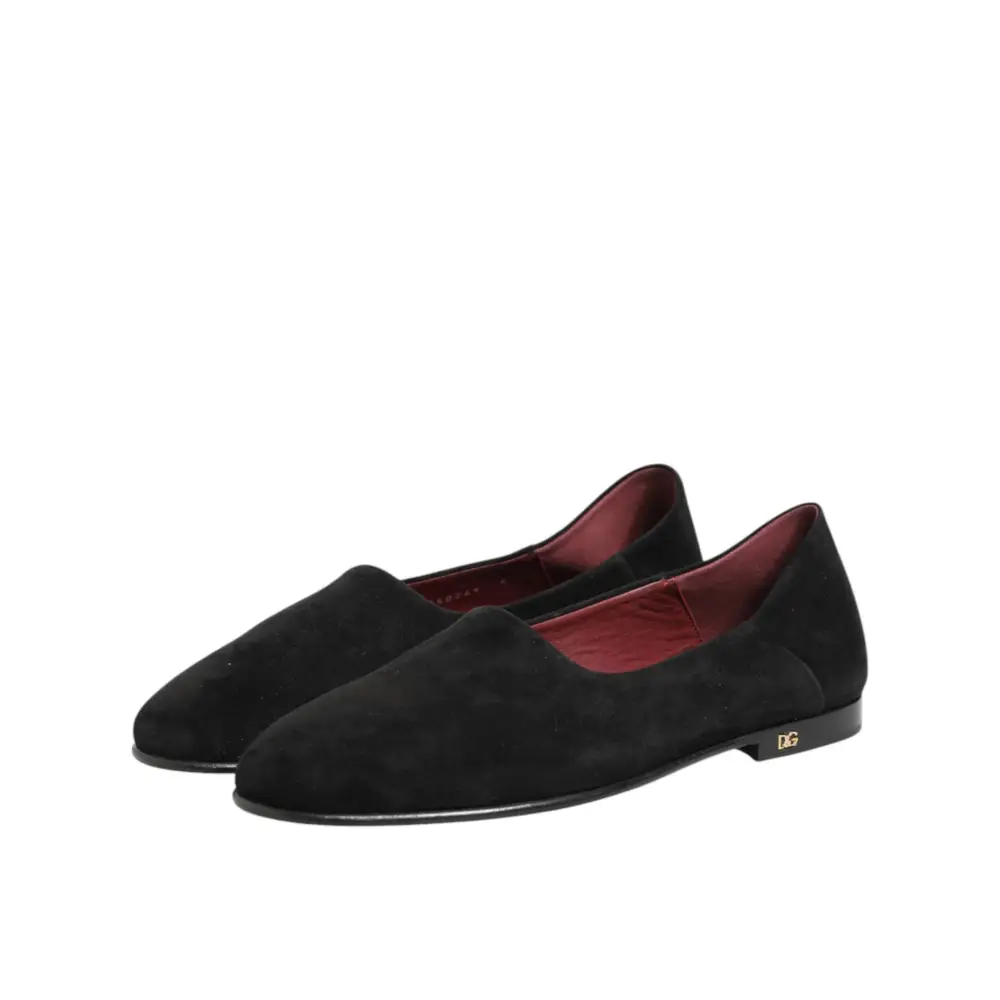 Dolce & Gabbana Schwarze Wildleder-Loafer zum Hineinschlüpfen - EU40/US7