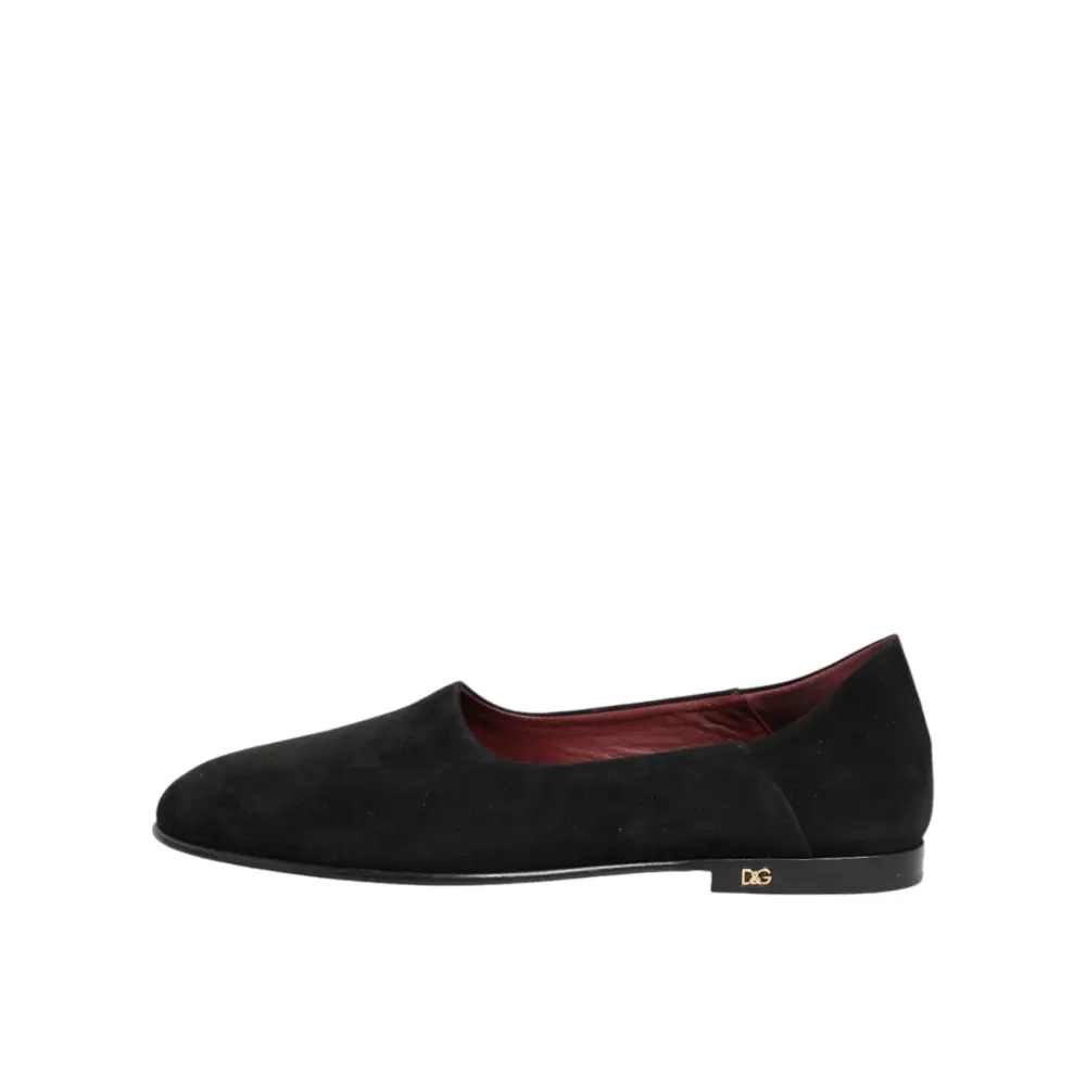 Dolce & Gabbana Schwarze Wildleder-Loafer zum Hineinschlüpfen - EU40/US7