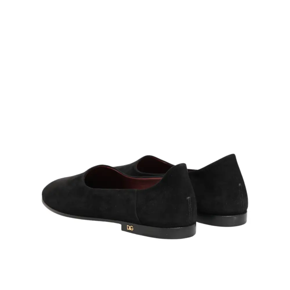 Dolce & Gabbana Schwarze Wildleder-Loafer zum Hineinschlüpfen - EU40/US7
