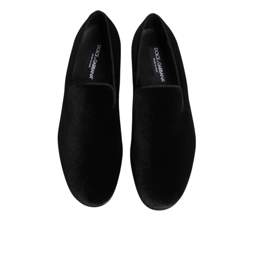 Dolce & Gabbana Schwarze Wildleder-Loafer zum Hineinschlüpfen - EU41/US8