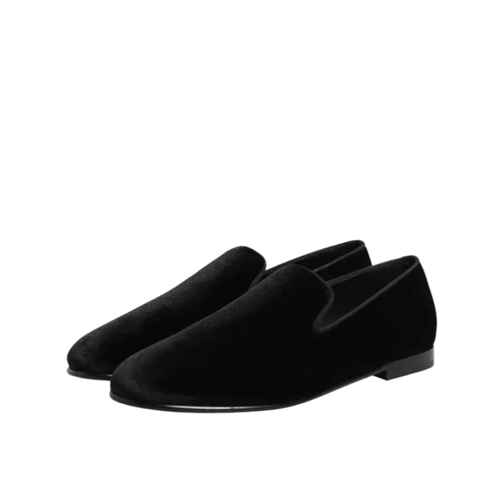 Dolce & Gabbana Schwarze Wildleder-Loafer zum Hineinschlüpfen - EU41/US8