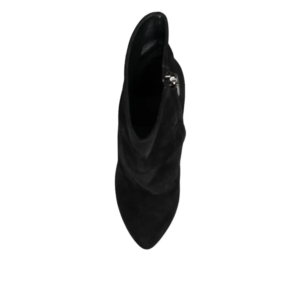 Dolce & Gabbana Schwarze Wildleder Mid Calf Stiefel Schuhe - EU36/US5.5