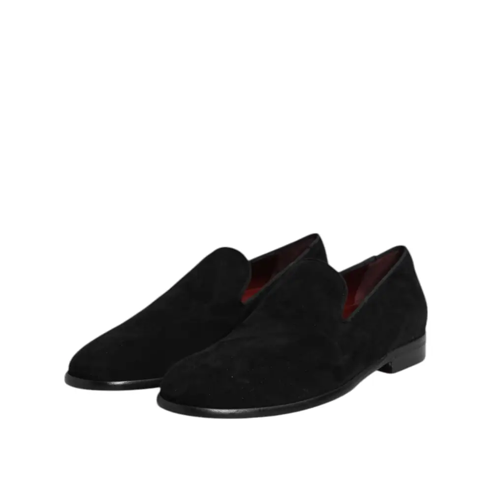 Dolce & Gabbana Schwarze Wildleder Slipper Formelle Schuhe