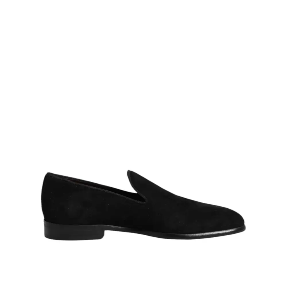 Dolce & Gabbana Schwarze Wildleder Slipper Formelle Schuhe