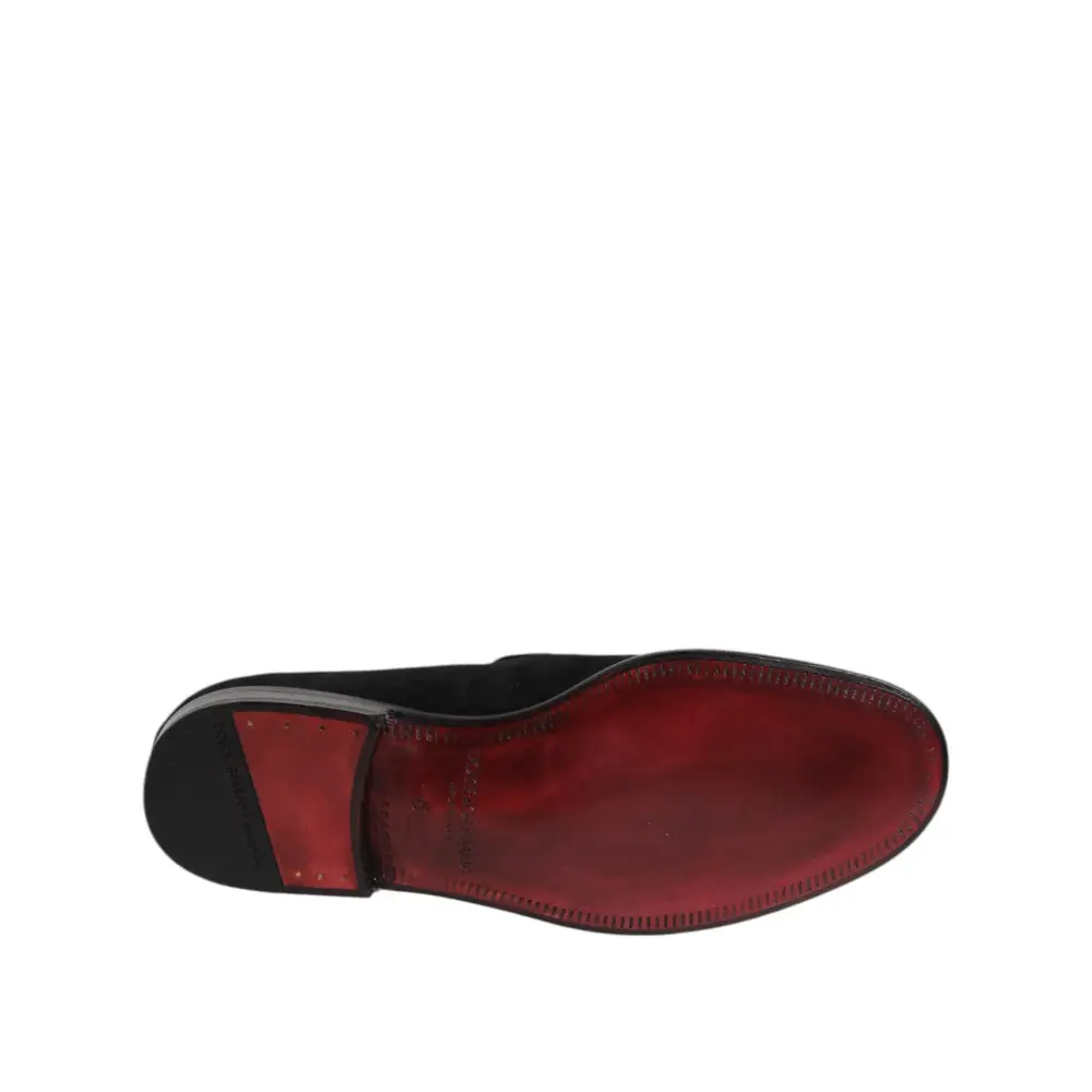 Dolce & Gabbana Schwarze Wildleder Slipper Formelle Schuhe