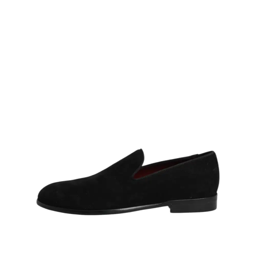 Dolce & Gabbana Schwarze Wildleder Slipper Formelle Schuhe