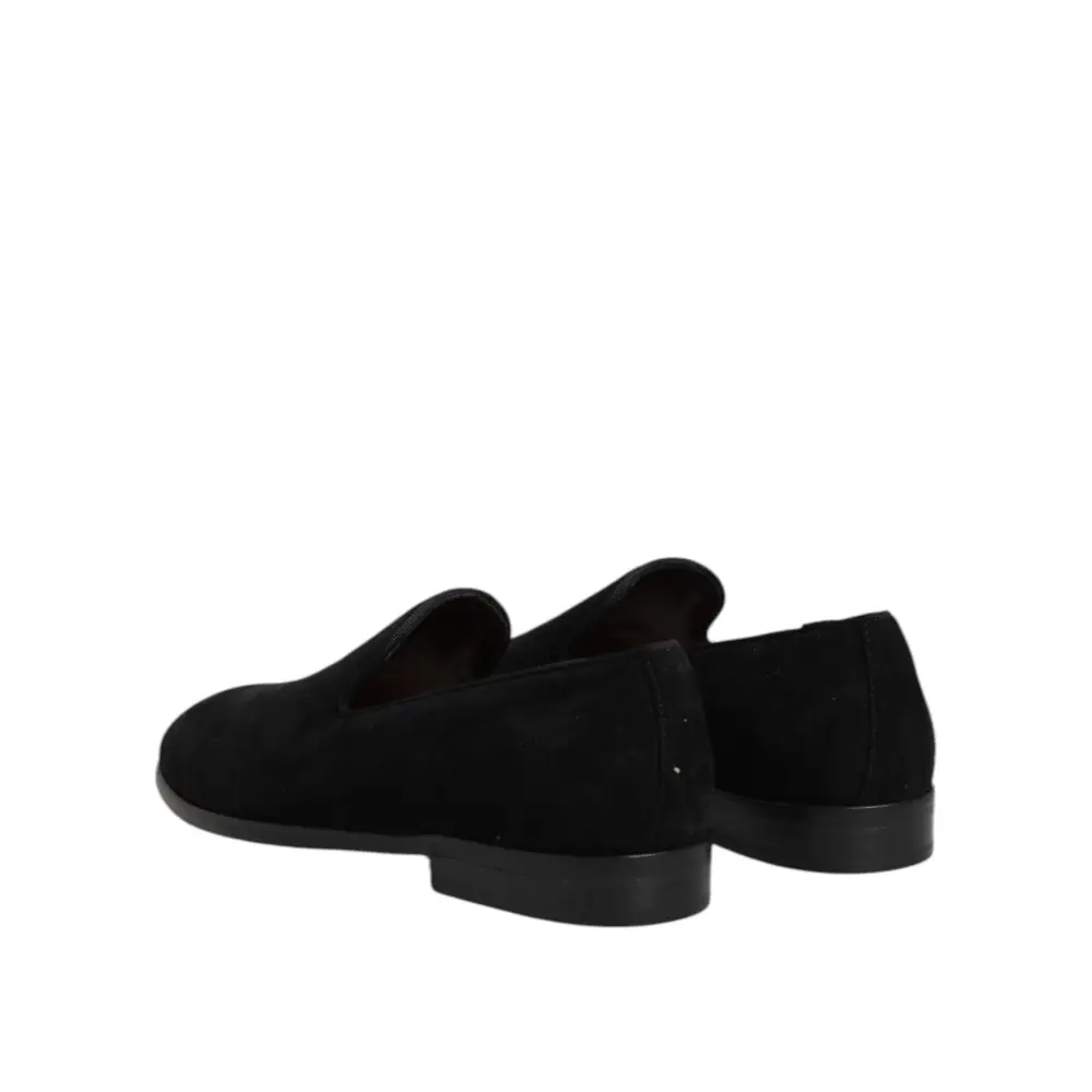 Dolce & Gabbana Schwarze Wildleder Slipper Formelle Schuhe