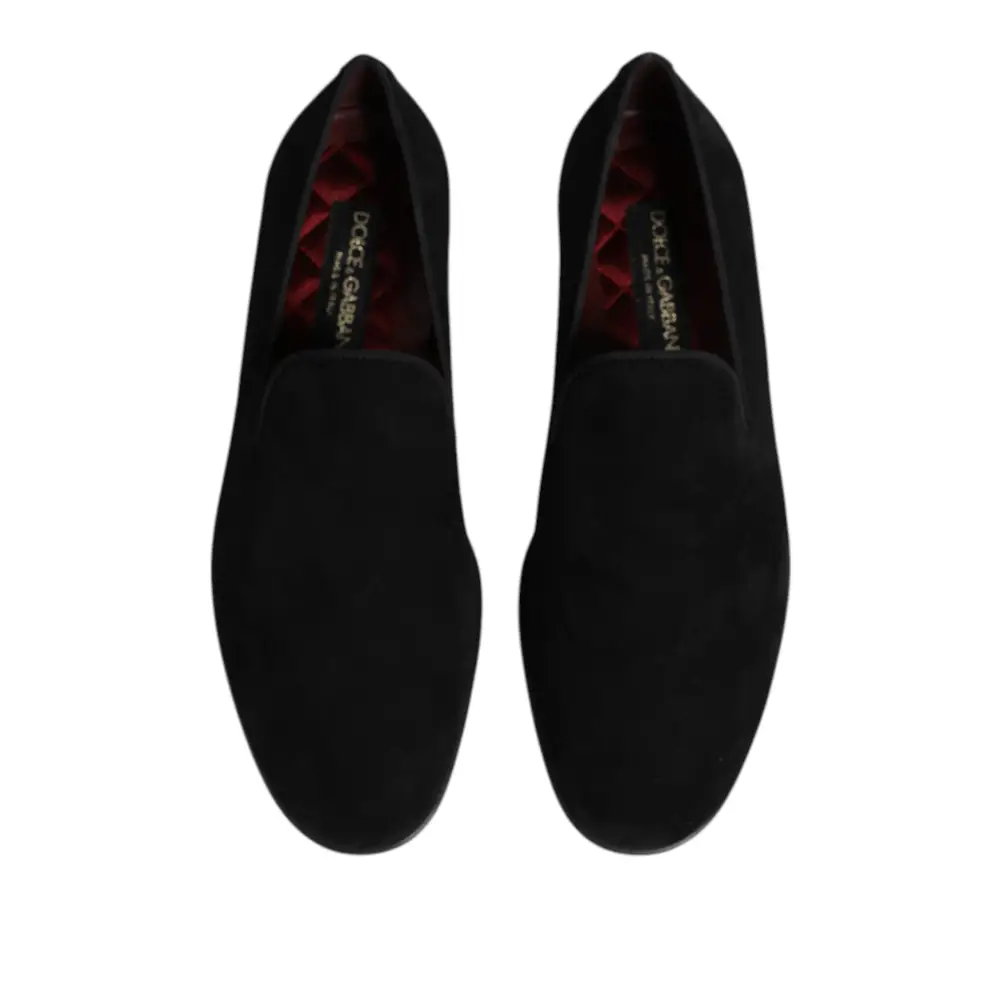 Dolce & Gabbana Schwarze Wildleder Slipper Formelle Schuhe