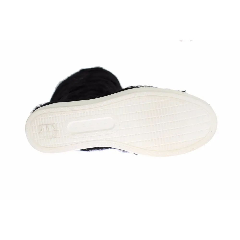 Dolce & Gabbana Schwarze Xiangao Lammfell-Lederstiefel - EU36/US5.5