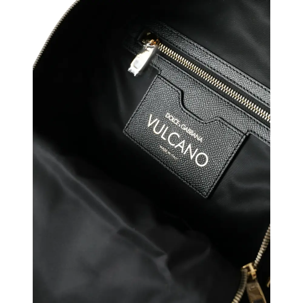 Dolce & Gabbana Schwarzer #DGFAMILY Verschönerter Rucksack VULCANO Tasche