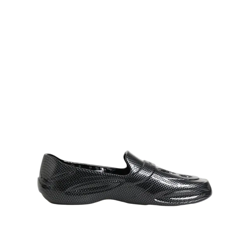 Dolce & Gabbana Schwarzer Gummi Rutschen Low Top Sneakers Schuhe - EU44/US11