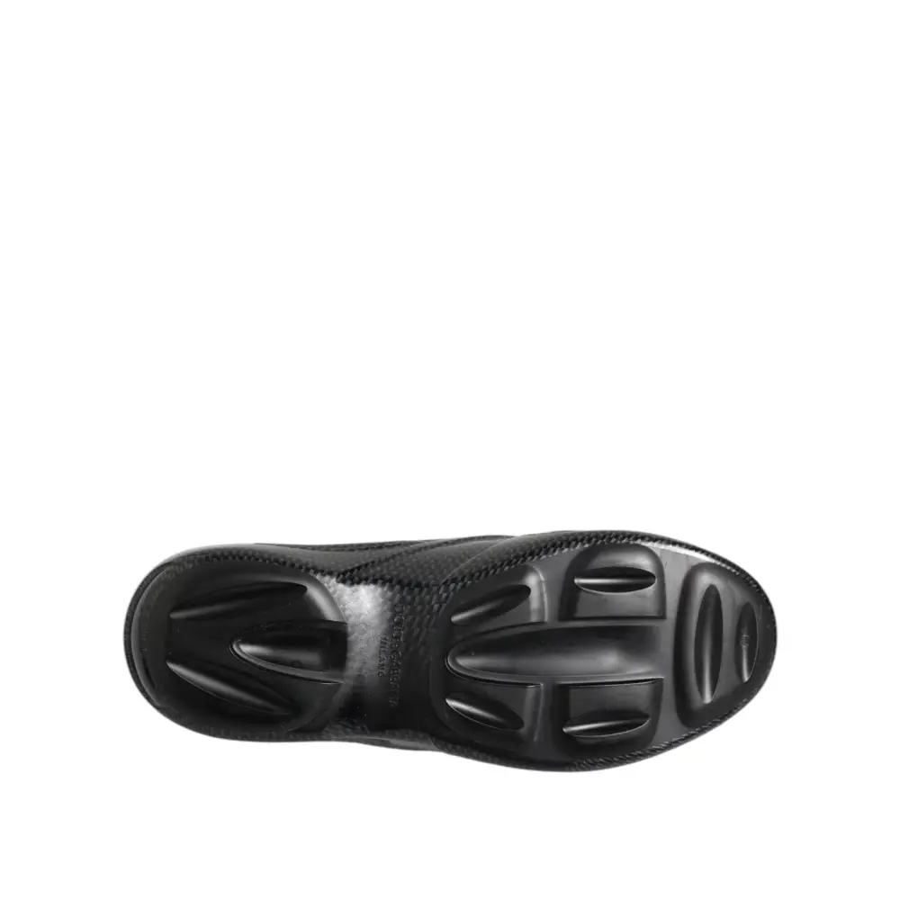 Dolce & Gabbana Schwarzer Gummi Rutschen Low Top Sneakers Schuhe - EU44/US11