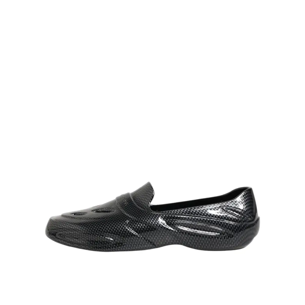 Dolce & Gabbana Schwarzer Gummi Rutschen Low Top Sneakers Schuhe - EU44/US11