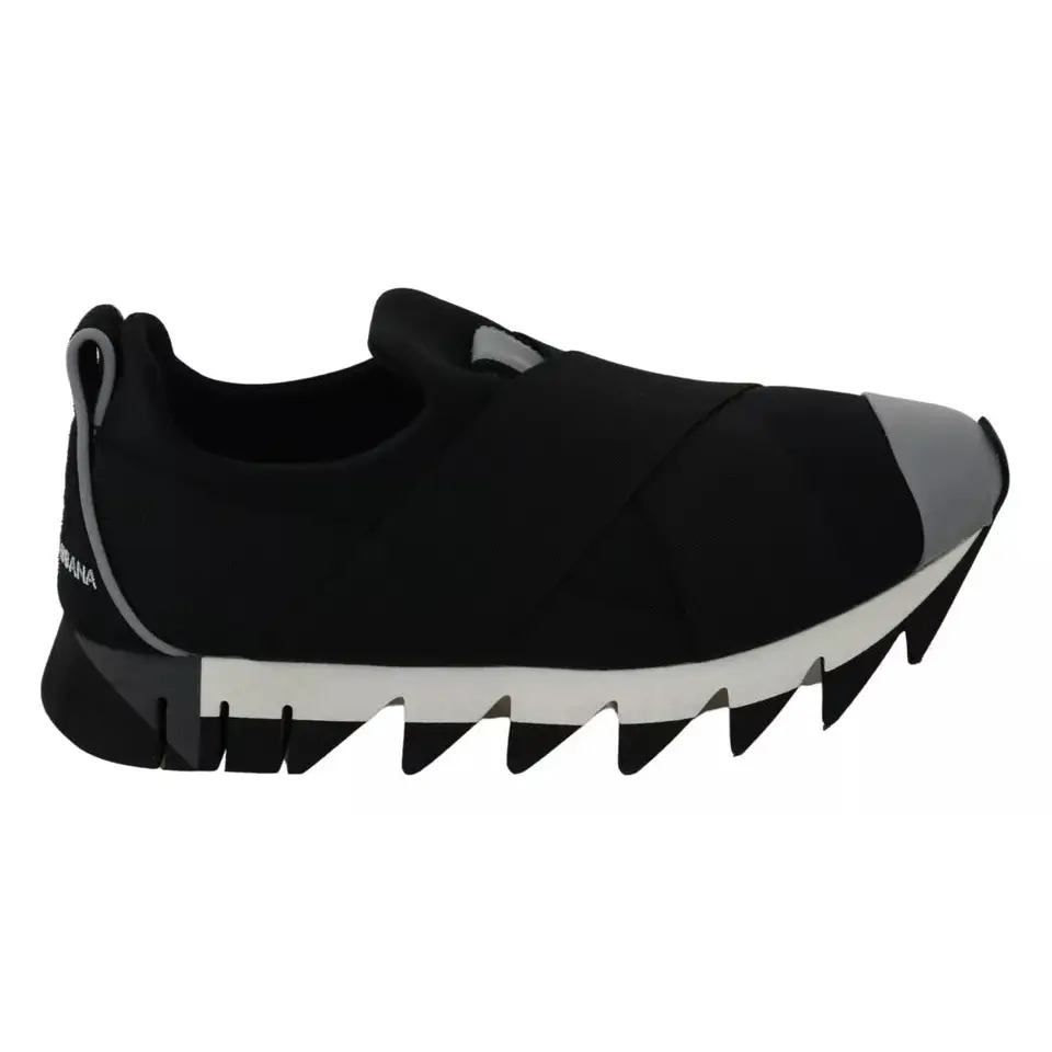 Dolce & Gabbana Schwarzer Hai Neopren Stretch Turnschuhe Schuhe - EU36/US5.5