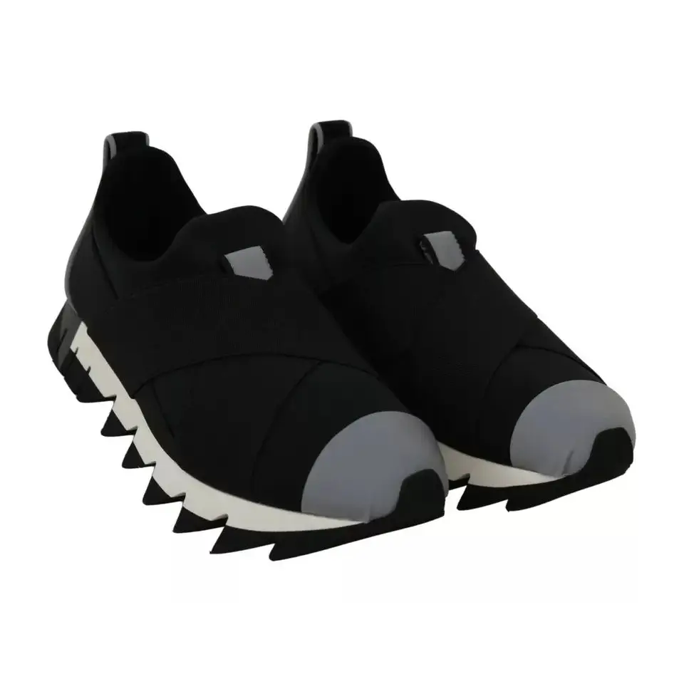 Dolce & Gabbana Schwarzer Hai Neopren Stretch Turnschuhe Schuhe - EU36/US5.5