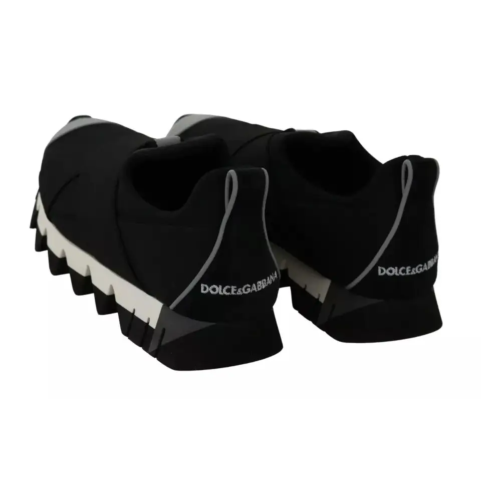 Dolce & Gabbana Schwarzer Hai Neopren Stretch Turnschuhe Schuhe - EU36/US5.5