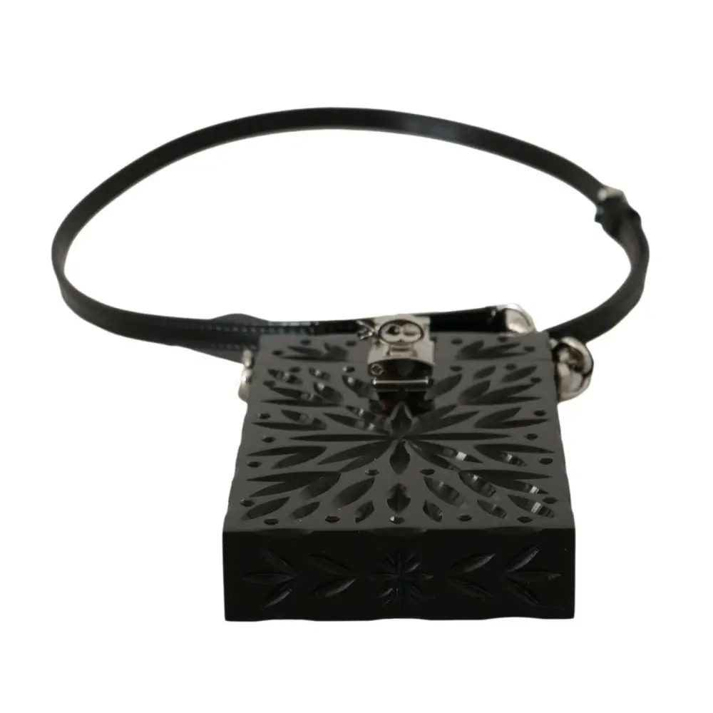 Dolce & Gabbana Schwarzer Kristall Plexiglas Kreuz Zigarettenetui Halter