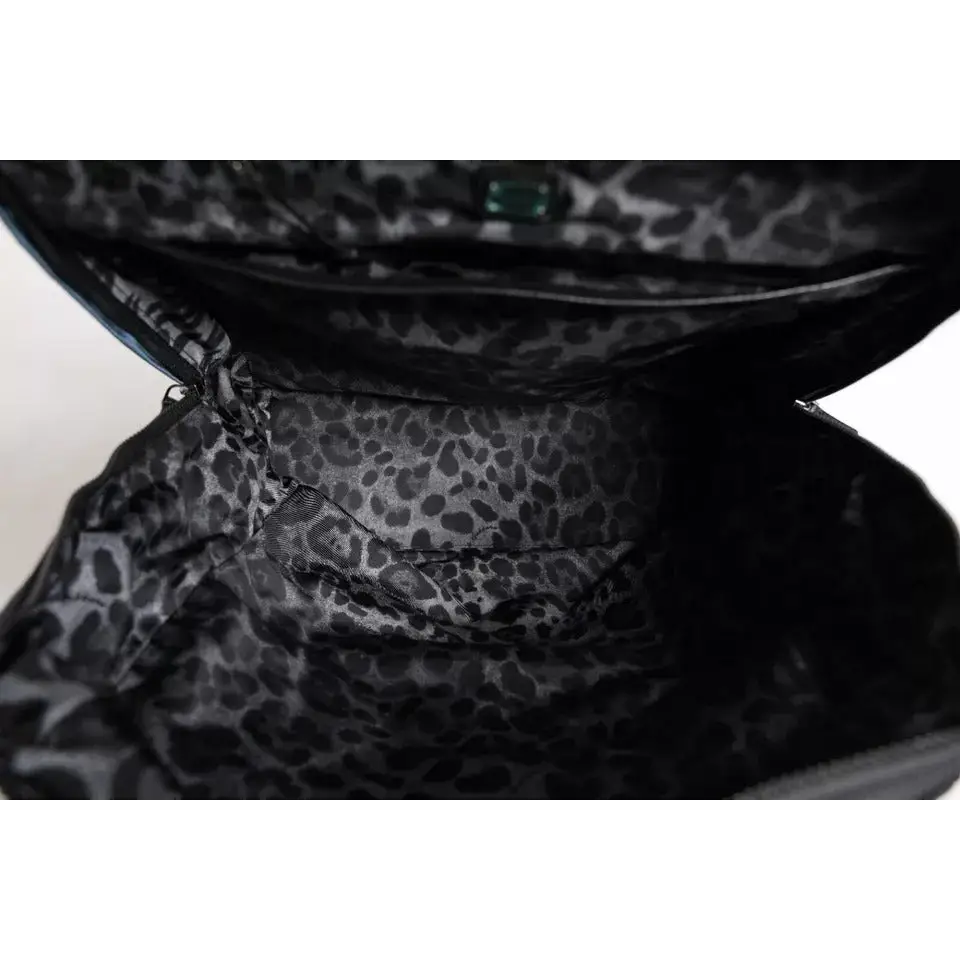 Dolce & Gabbana Schwarzer Nylon DG Logo Schulrucksack Tasche