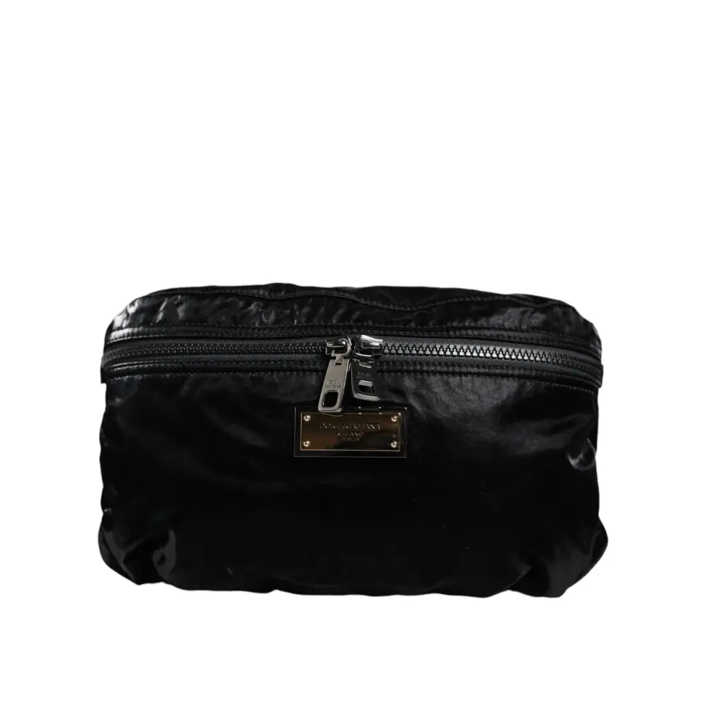 Dolce & Gabbana Schwarzer Nylon Stoff Gürtel Taille Fanny Pack Tasche