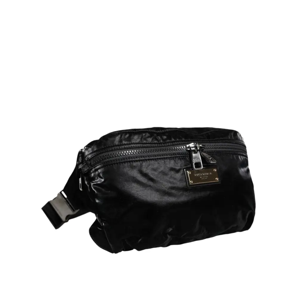 Dolce & Gabbana Schwarzer Nylon Stoff Gürtel Taille Fanny Pack Tasche