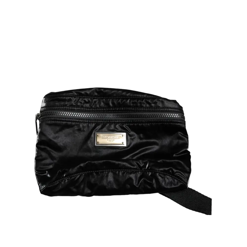 Dolce & Gabbana Schwarzer Nylon Stoff Gürtel Taille Fanny Pack Tasche