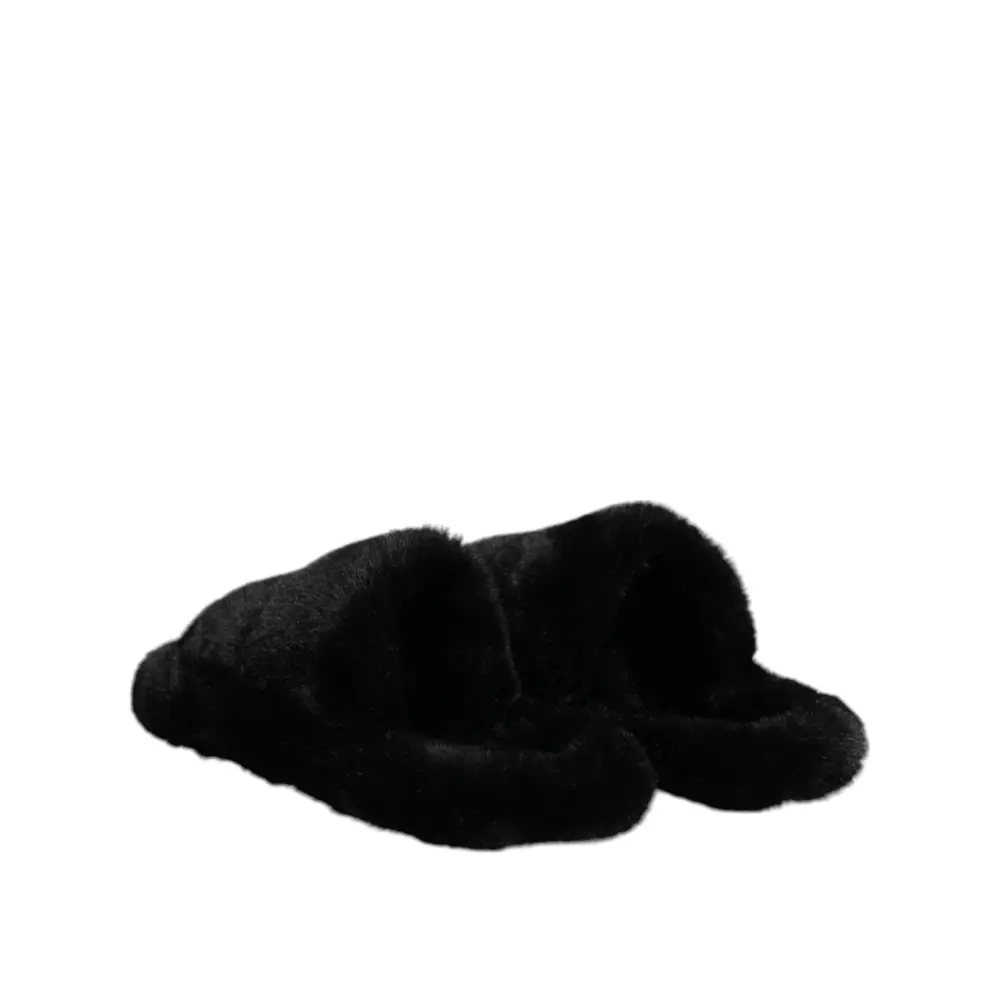 Dolce & Gabbana Schwarzer Polyester-Samt Pantoffel Schuhe - EU39/US6