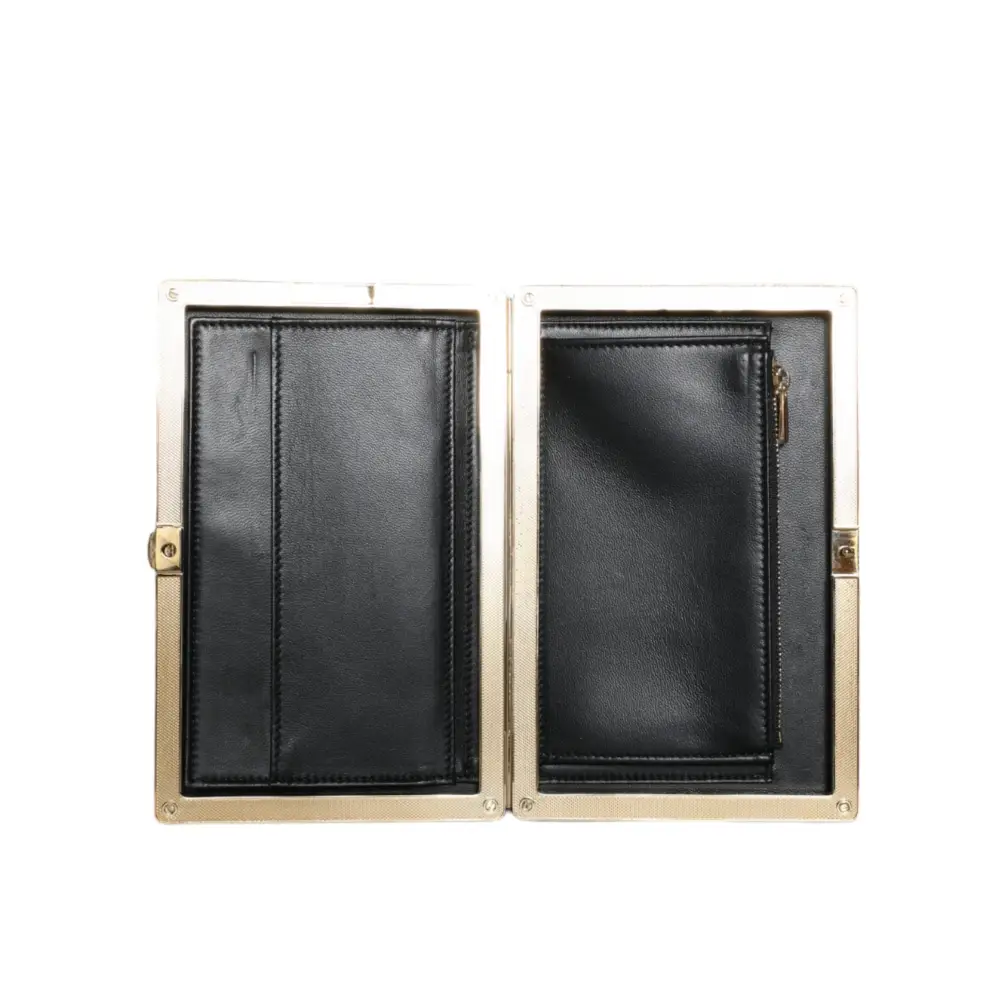 Dolce & Gabbana Schwarzer Samt Goldrahmen Clutch Abend Party Handtasche